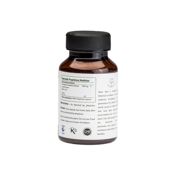Giloy Extract 60 Veg Capsules (450mg) 2.5% Bitters Tinospora cordifolia ( Guduchi )