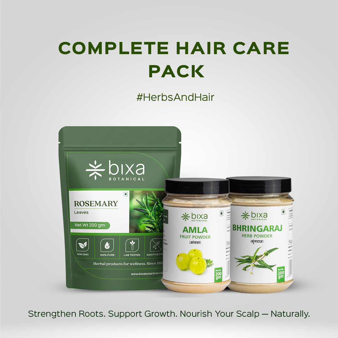 Complete Hair Care Pack | Bhringraj Powder + Amla Powder + Rosemary Leaves | Combo