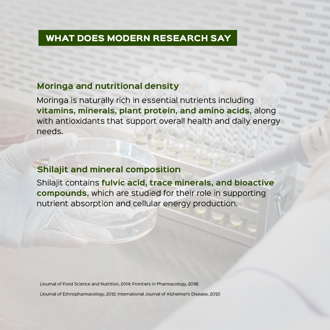 Daily Fitness Nutrition Pack | Moringa Powder + Shilajit Resin | Combo