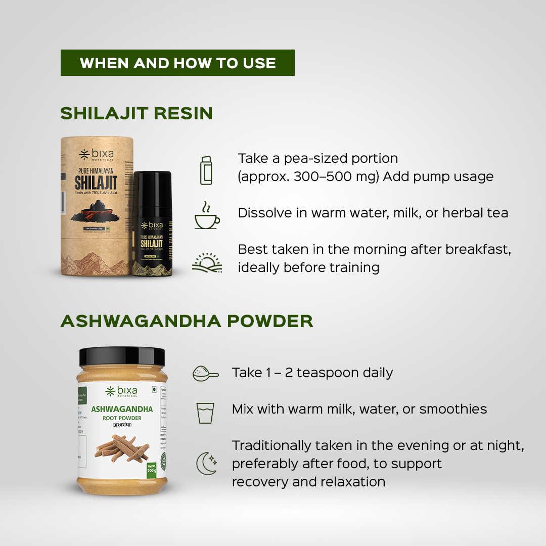 Strength and Recovery Pack | Shilajit Resin + Ashwagandha Powder  | Combo