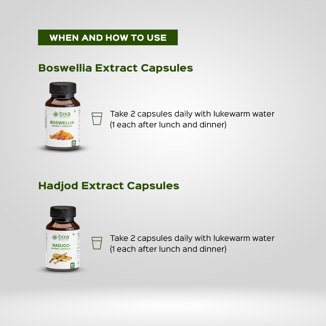 Joint Strength & Mobility Pack | Boswellia + Hadjod Extract Capsules  | Combo