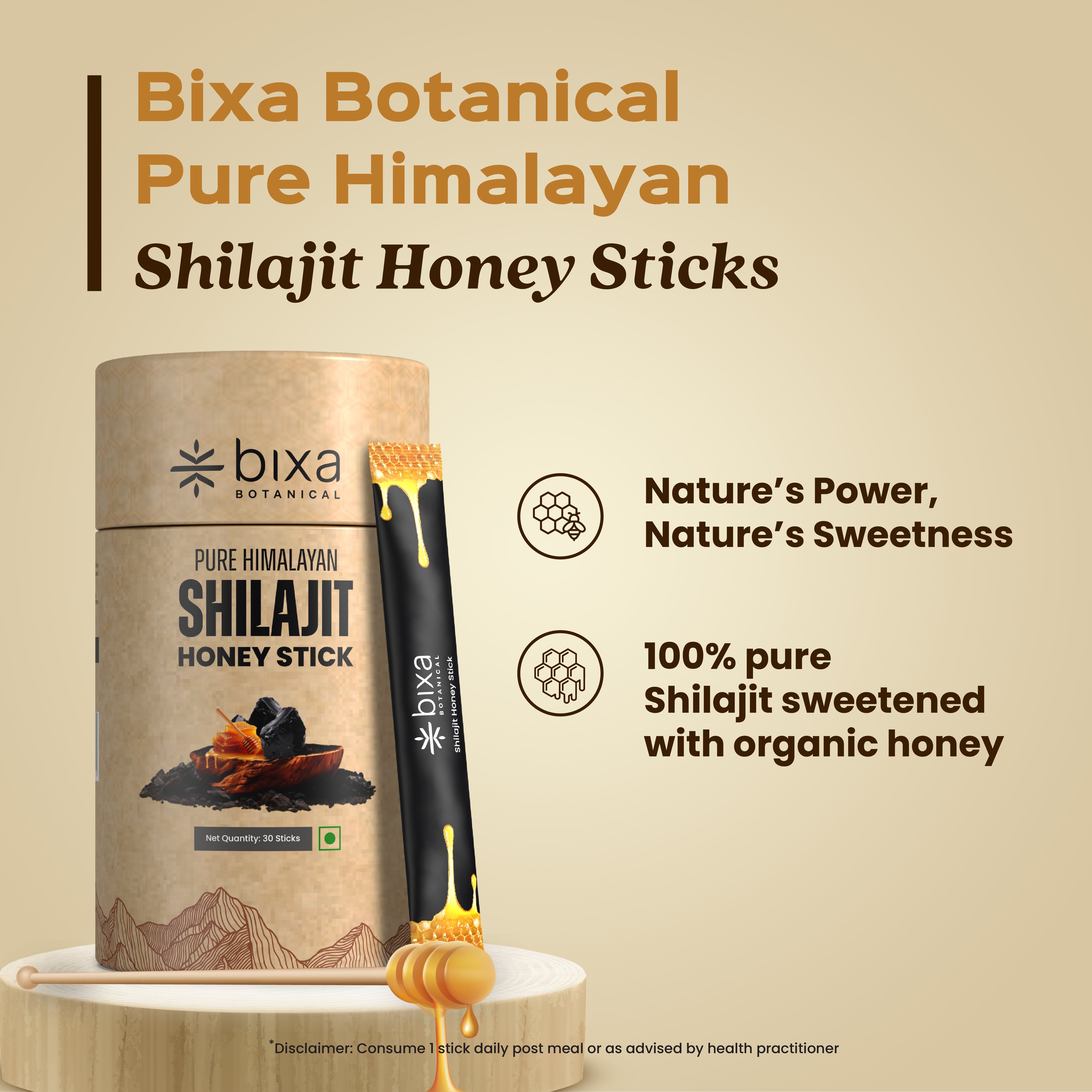 Pure Himalayan Shilajit Honey Sticks