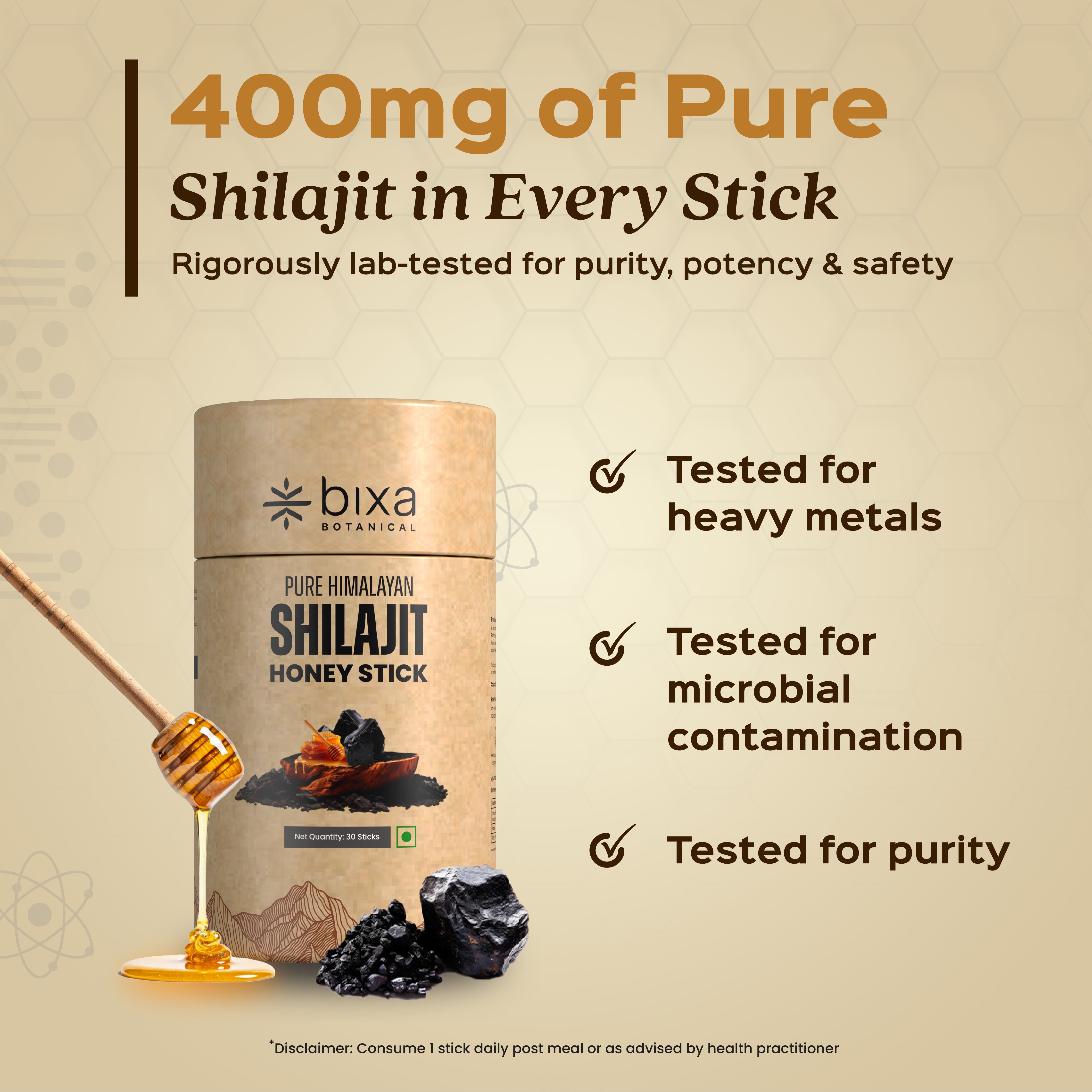 Pure Himalayan Shilajit Honey Sticks