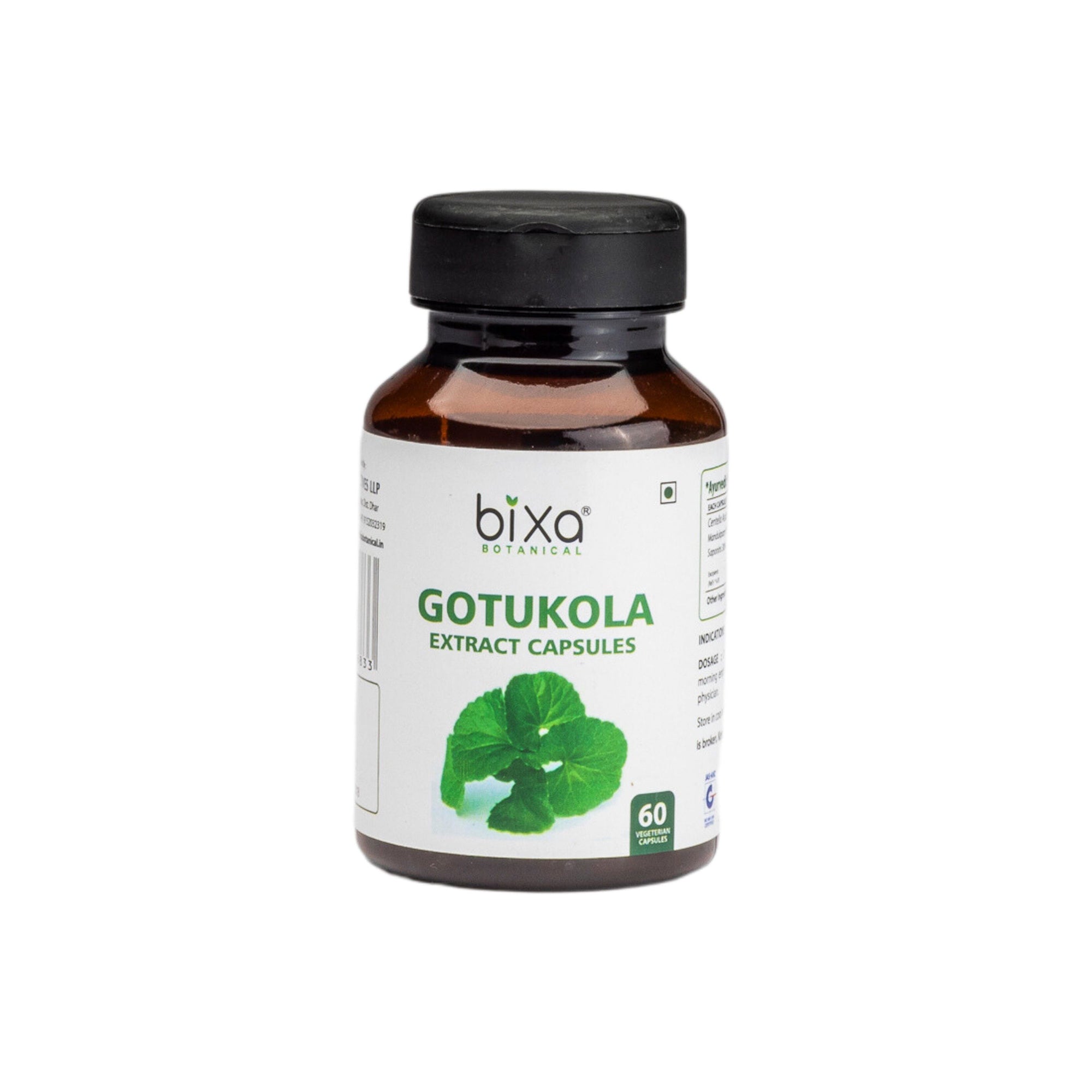 Gotu Kola Mandukparni Centella Asiatica Extract 60 Veg Capsules 450mg 30 Saponins