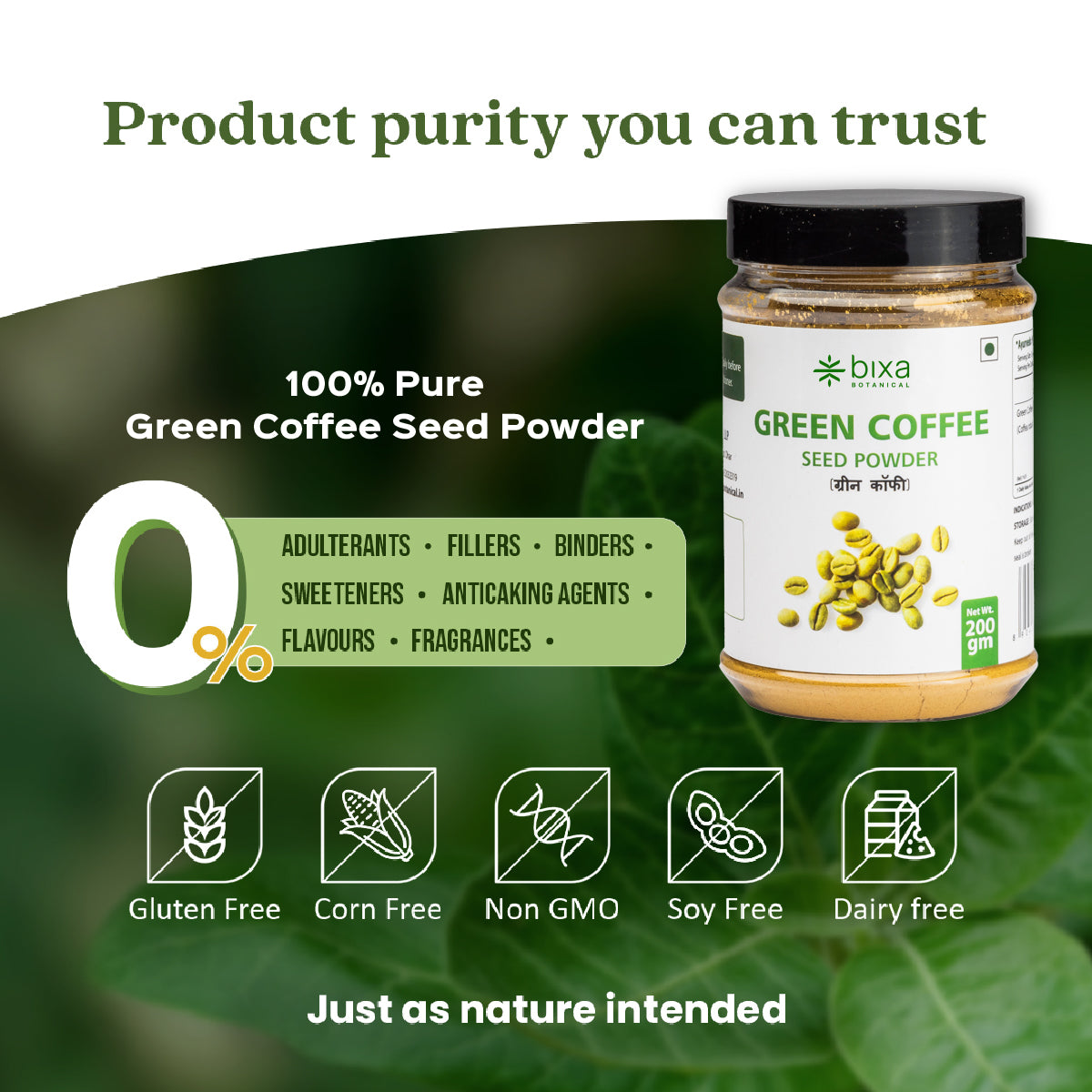 Green Coffee Beans Powder | Coffea Robusta