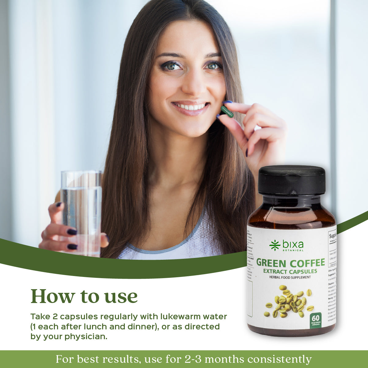 Green Coffee Bean Extract 60 Veg Capsules (450mg)