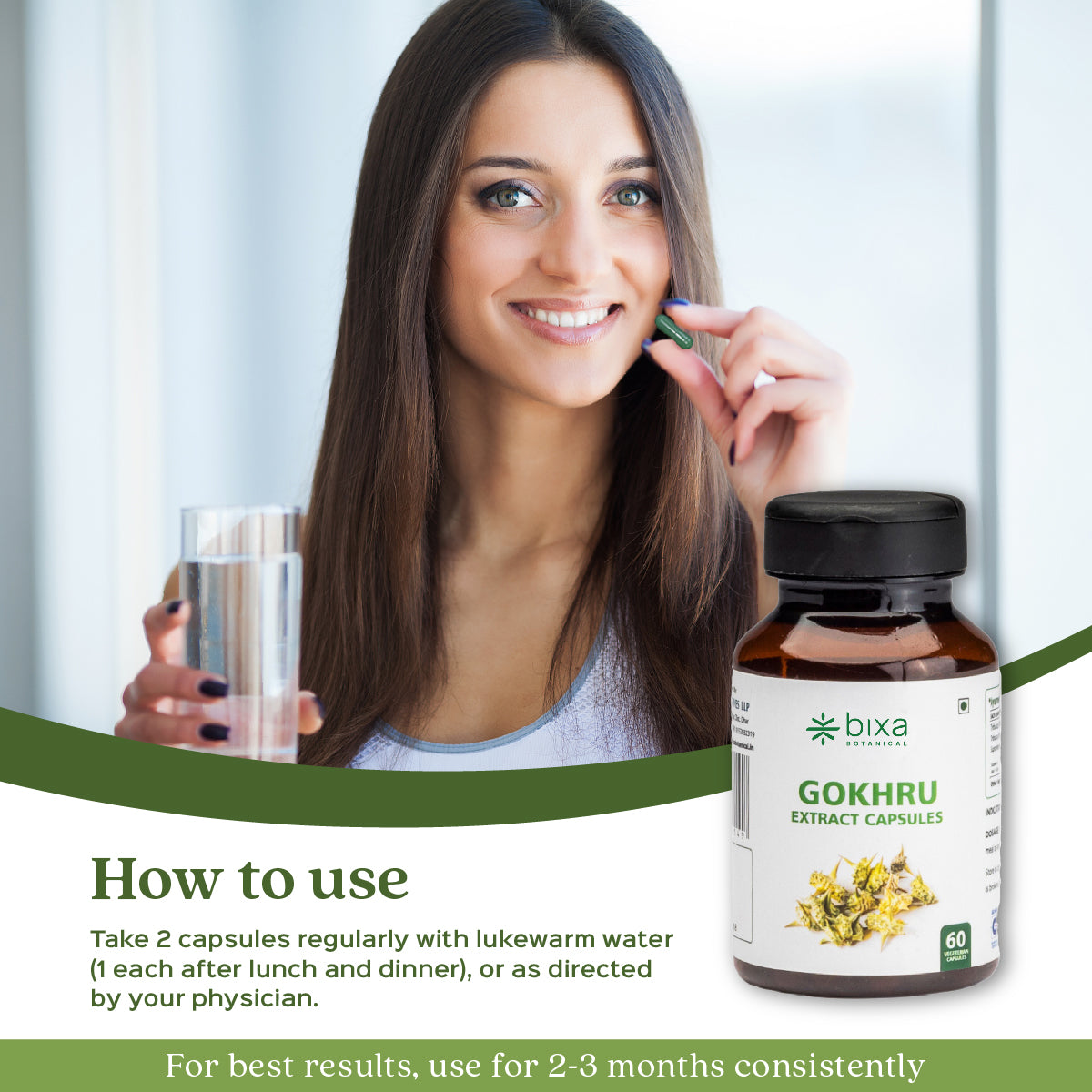 Gokhru / Tribulus Extract 60 Veg Capsules (450mg) 40% Saponins