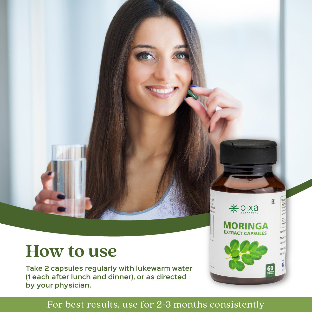 Moringa / Shigru Extract 60 Veg Capsules (450mg) 1% Alkaloids