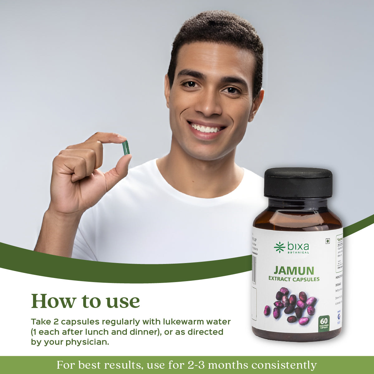 Jamun Extract 60 Veg Capsules (450mg) 5% Bitters