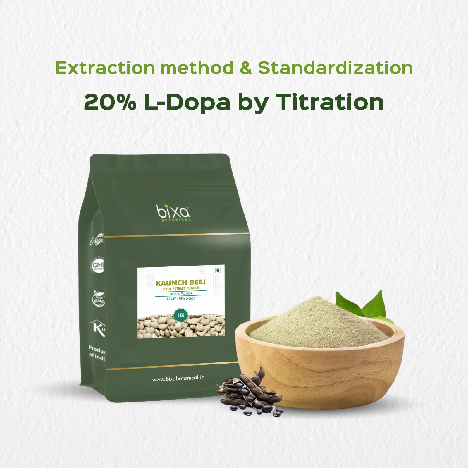 Kaunch Beej (Mucuna Pruriens) dry Extract - 20% L-Dopa by Titration