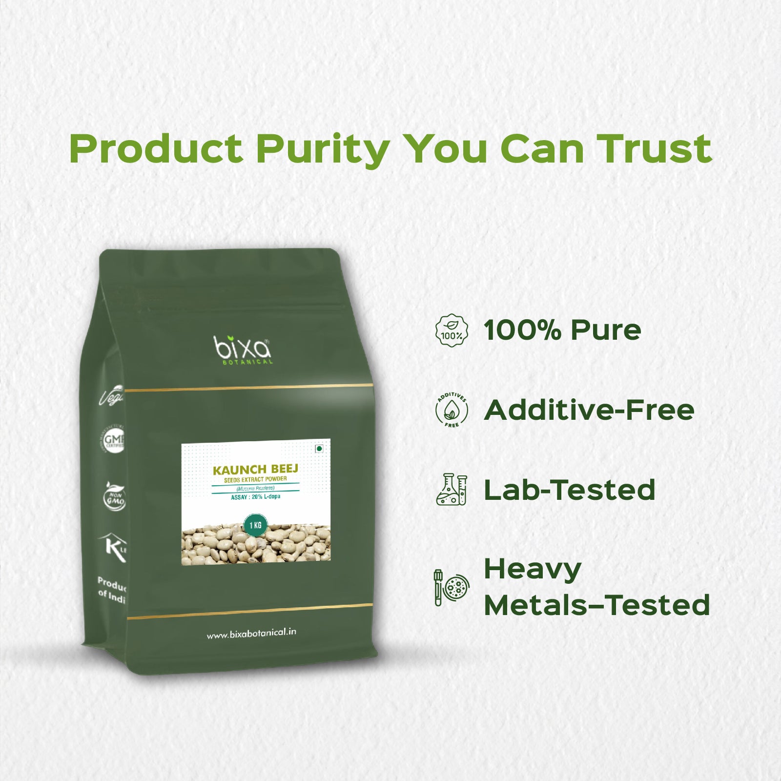 Kaunch Beej (Mucuna Pruriens) dry Extract - 20% L-Dopa by Titration