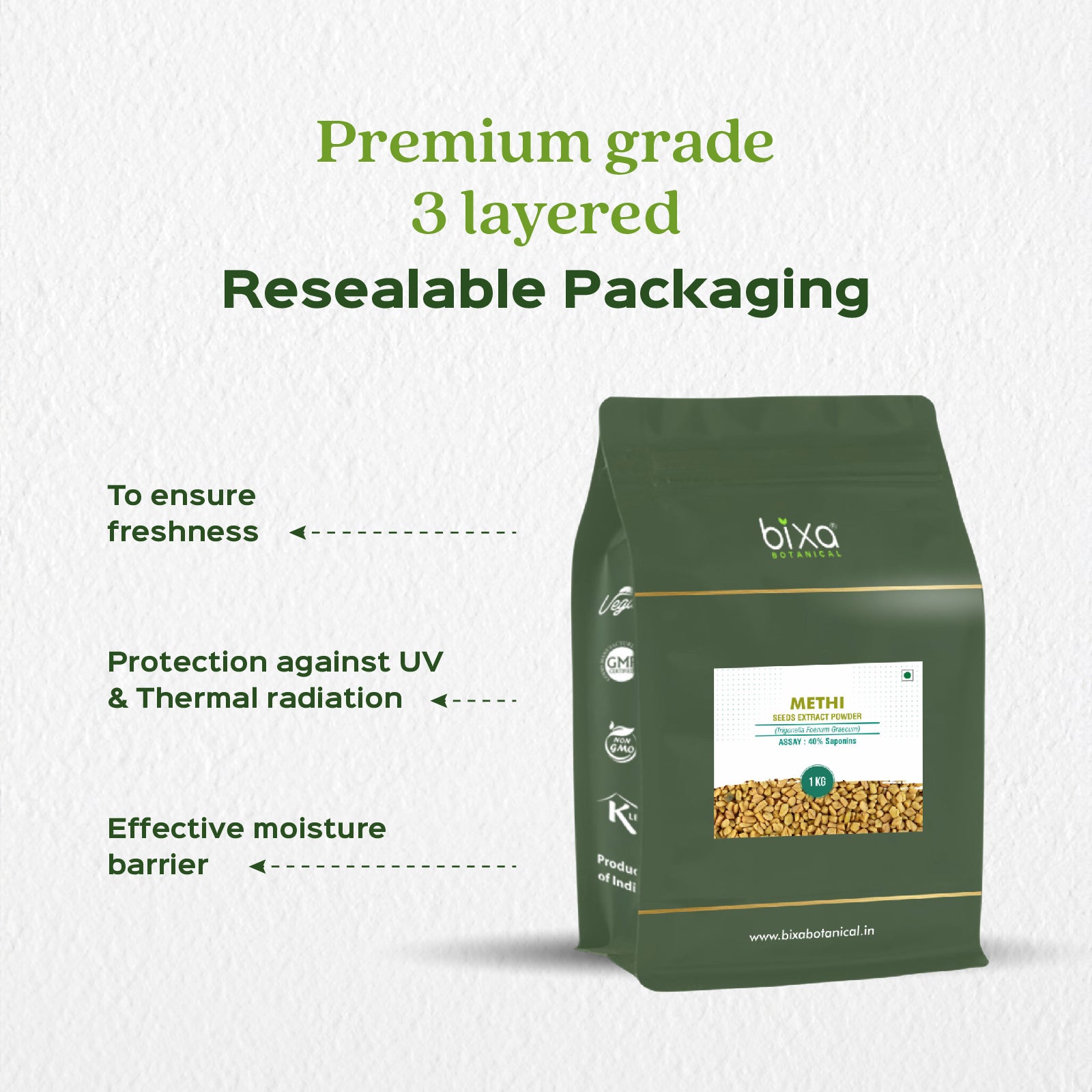 Methi/ Fenugreek (Trigonella Foenum-Graecum) dry Extract - 40% Saponins by Gravimetry