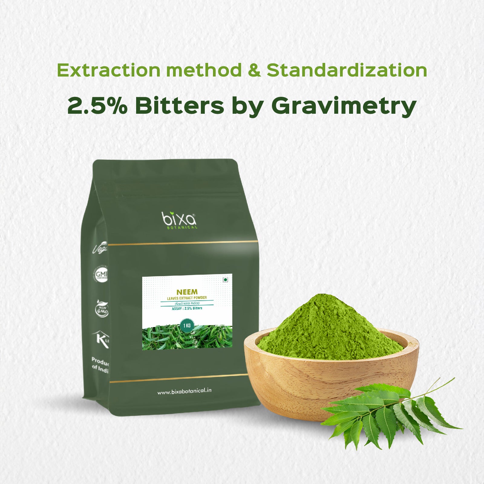 Neem (Azadirchta indica) dry Extract - 2.5% Bitters by Gravimetry
