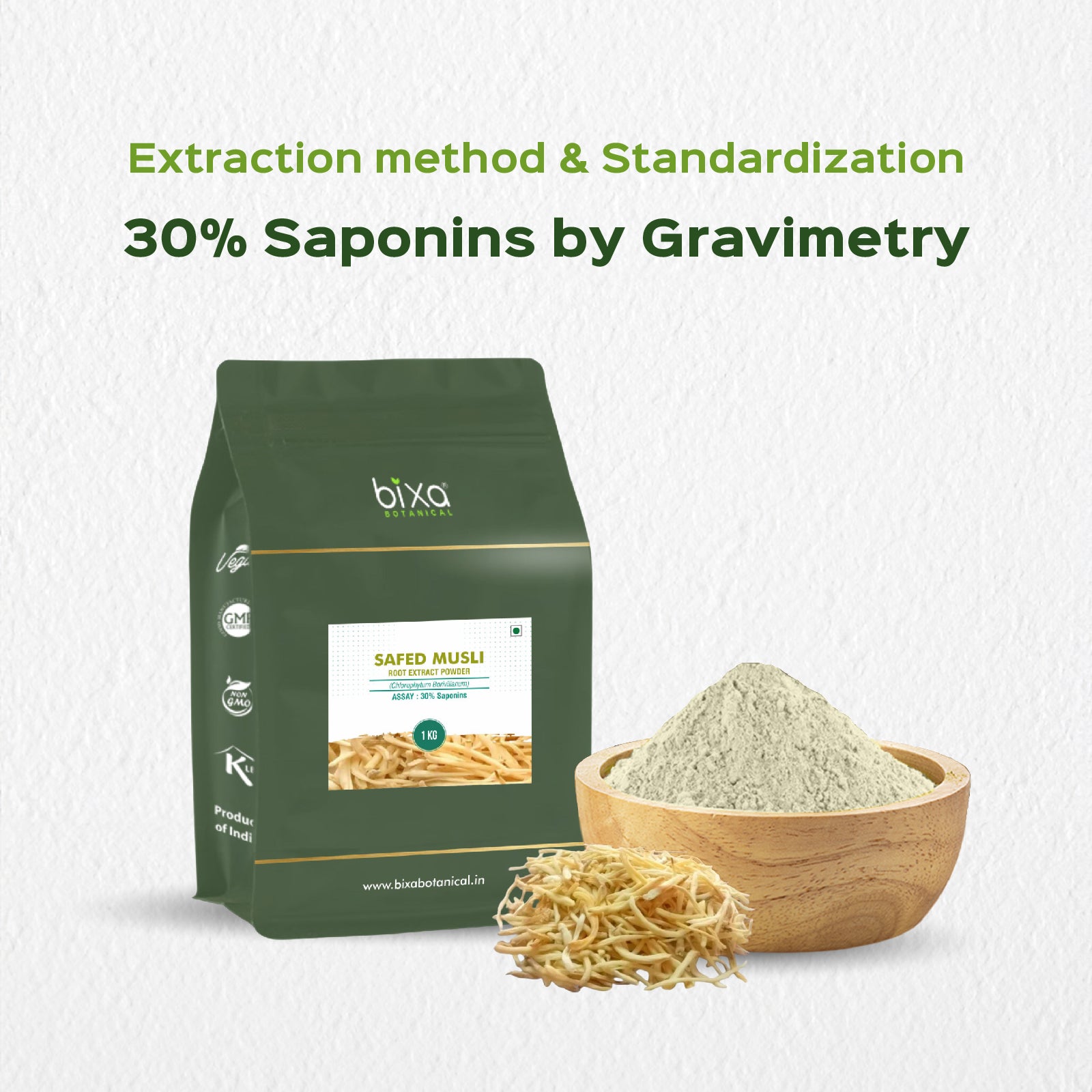 Safed Musli (Chlorophytum borivilianum) dry Extract - 30% Saponins by Gravimetry