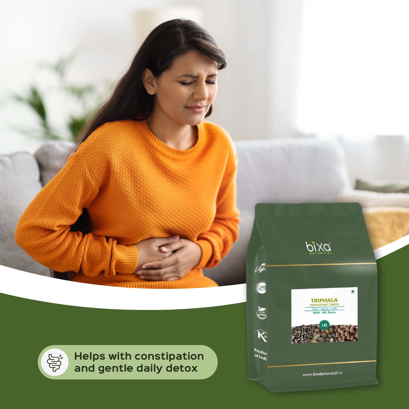 Triphala (Amla + Haritaki + Bibhitak) dry Extract - 40% Tannins by Titration