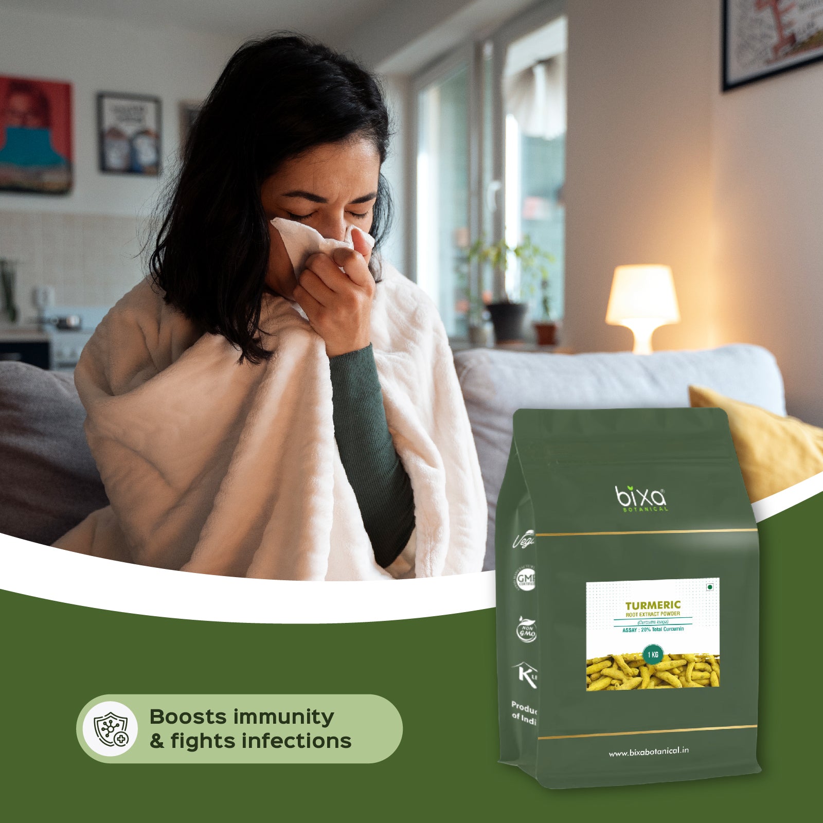 Turmeric / Haldi (Curcuma longa) dry Extract - 20% Total Curcumin by HPLC