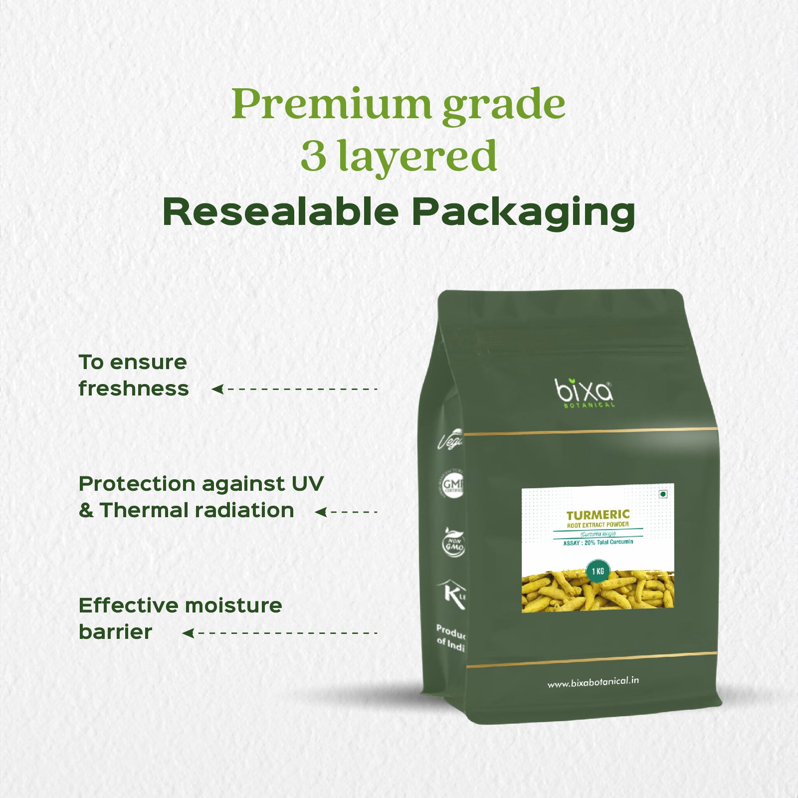 Turmeric / Haldi (Curcuma longa) dry Extract - 20% Total Curcumin by HPLC