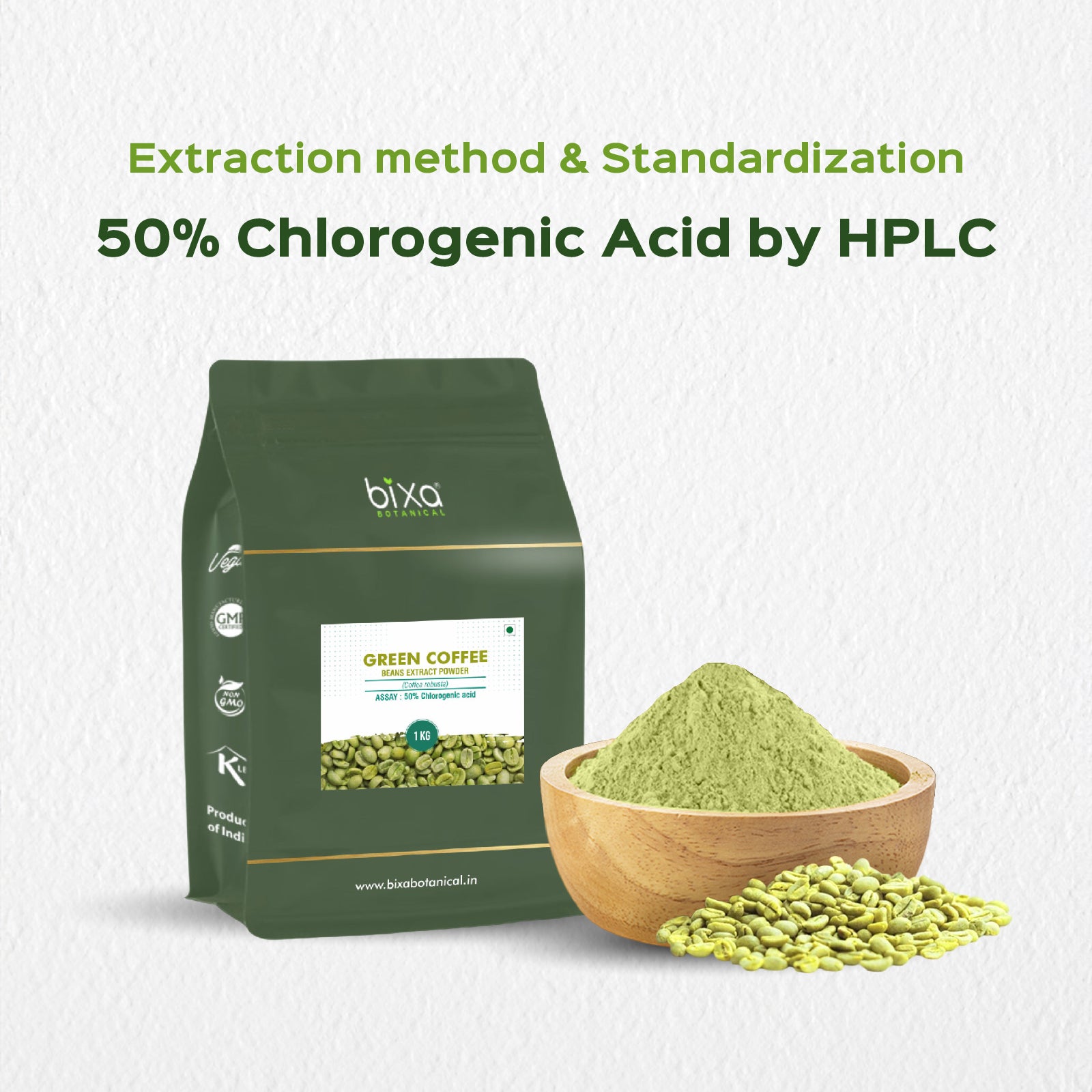 Green Coffee (Coffea robusta) Dry Extract - 50% Chlorogenic acid by HPLC