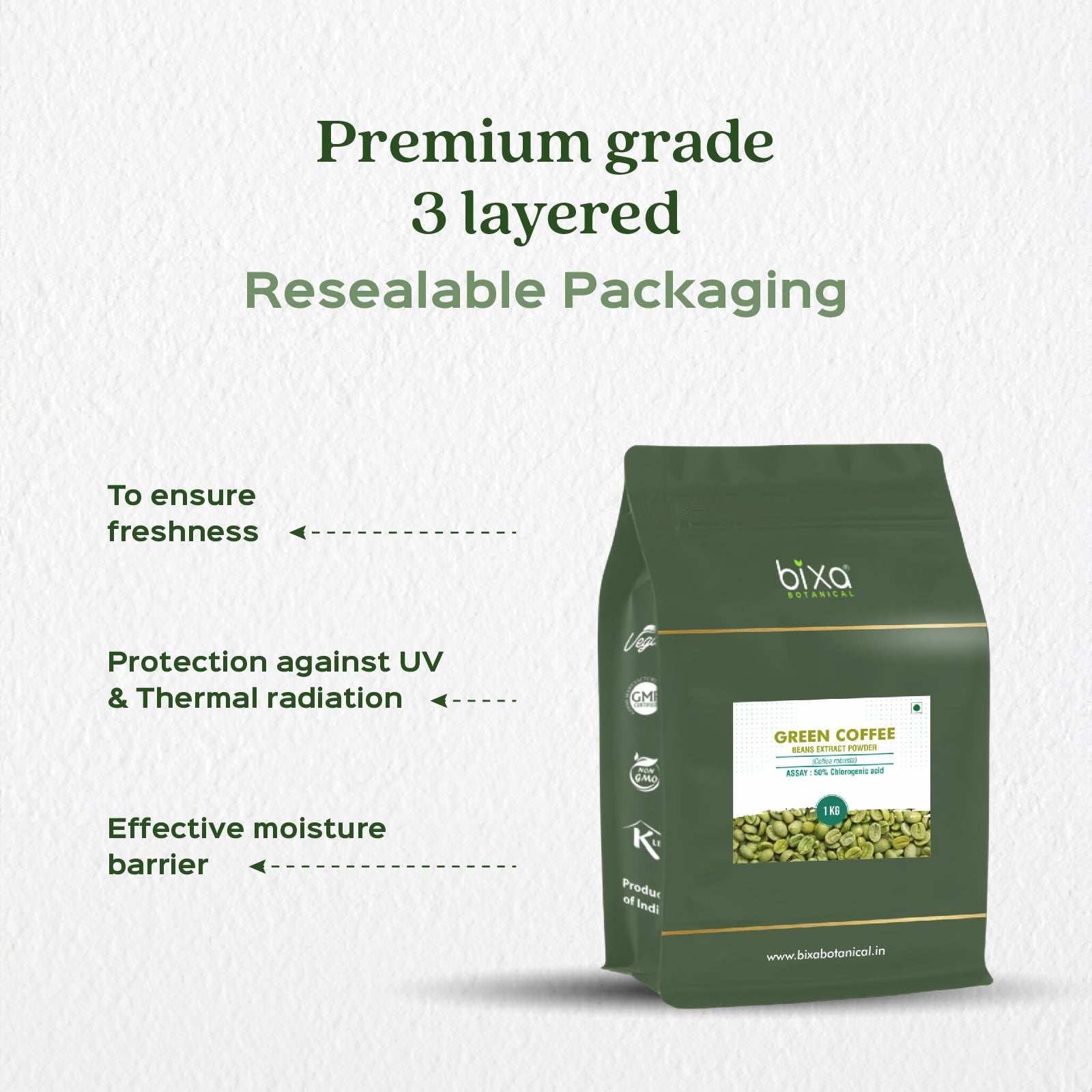 Green Coffee (Coffea robusta) Dry Extract - 50% Chlorogenic acid by HPLC