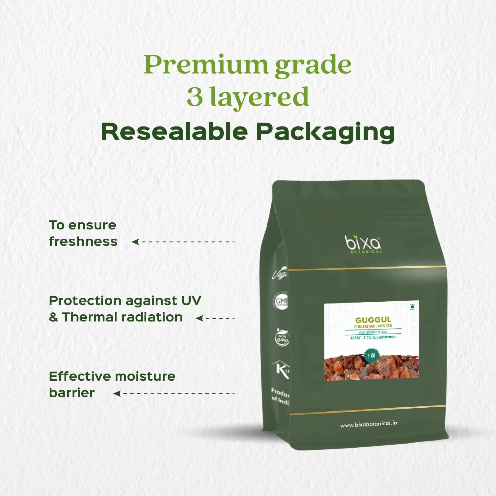 Guggul (Commiphora Mukul) dry Extract - 2.5% Guggulsterones by UV