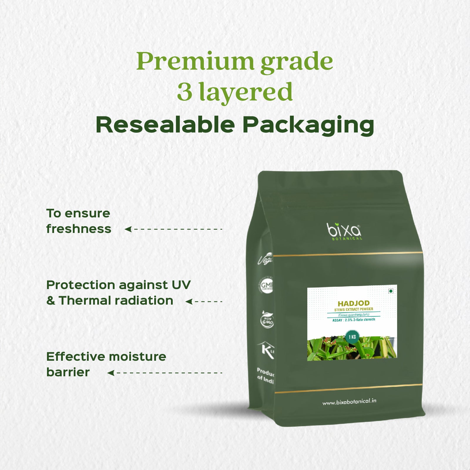 Hadjod (Cissus Quadragularis) dry Extract - 2.5% 3-Keto steroids by Gravimetry