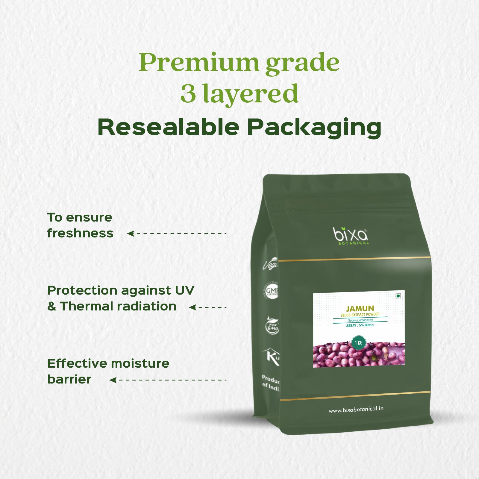 Jamun (Eugenia Jambolana) dry Extract - 5% Bitters by Gravimetry