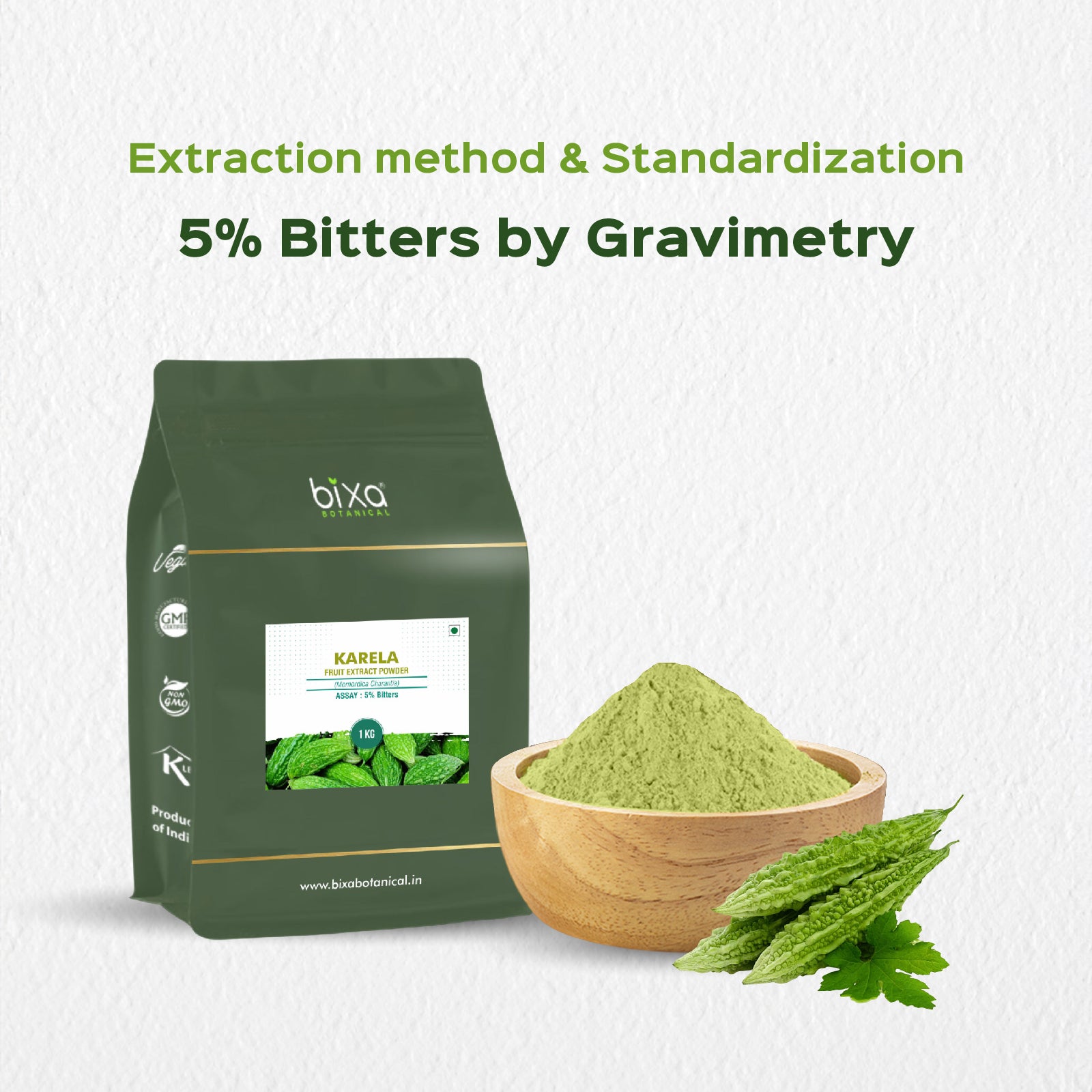 Karela / Bitter Melon (Momordica Charantia) dry Extract - 5% Bitters by Gravimetry