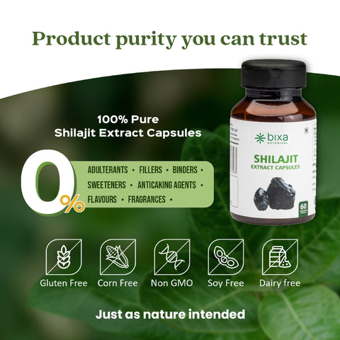 Shilajit Extract 60 Veg Capsules (450mg) 40% fulvic acid