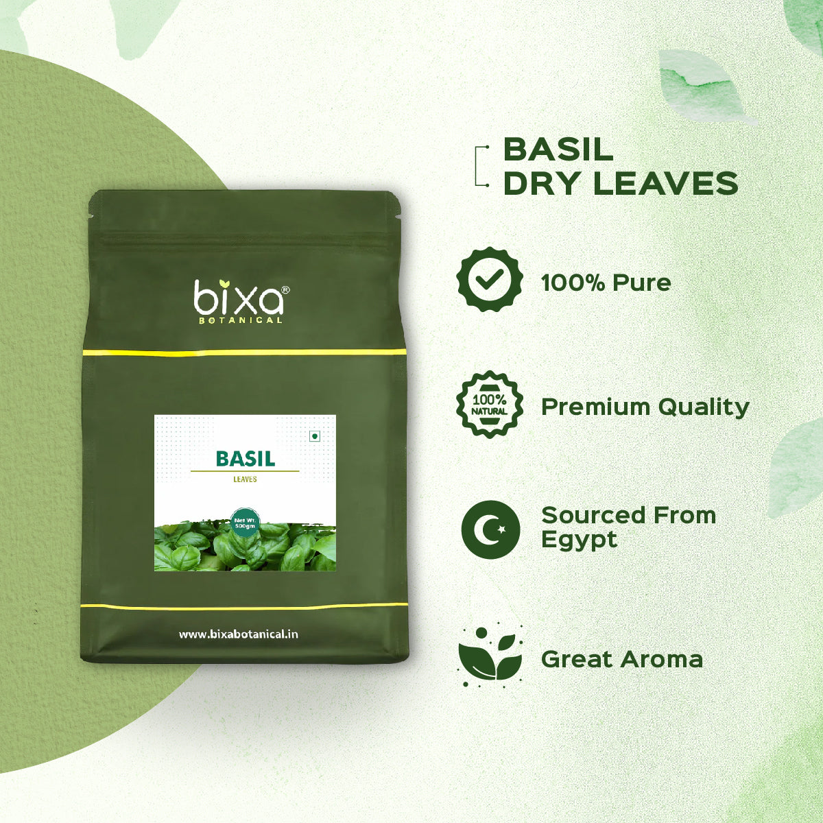 Basil Leaves Seasoning | Premium Grade Leaves From Egypt l Pizza Pasta Italian Salads Sauces and other Cooking