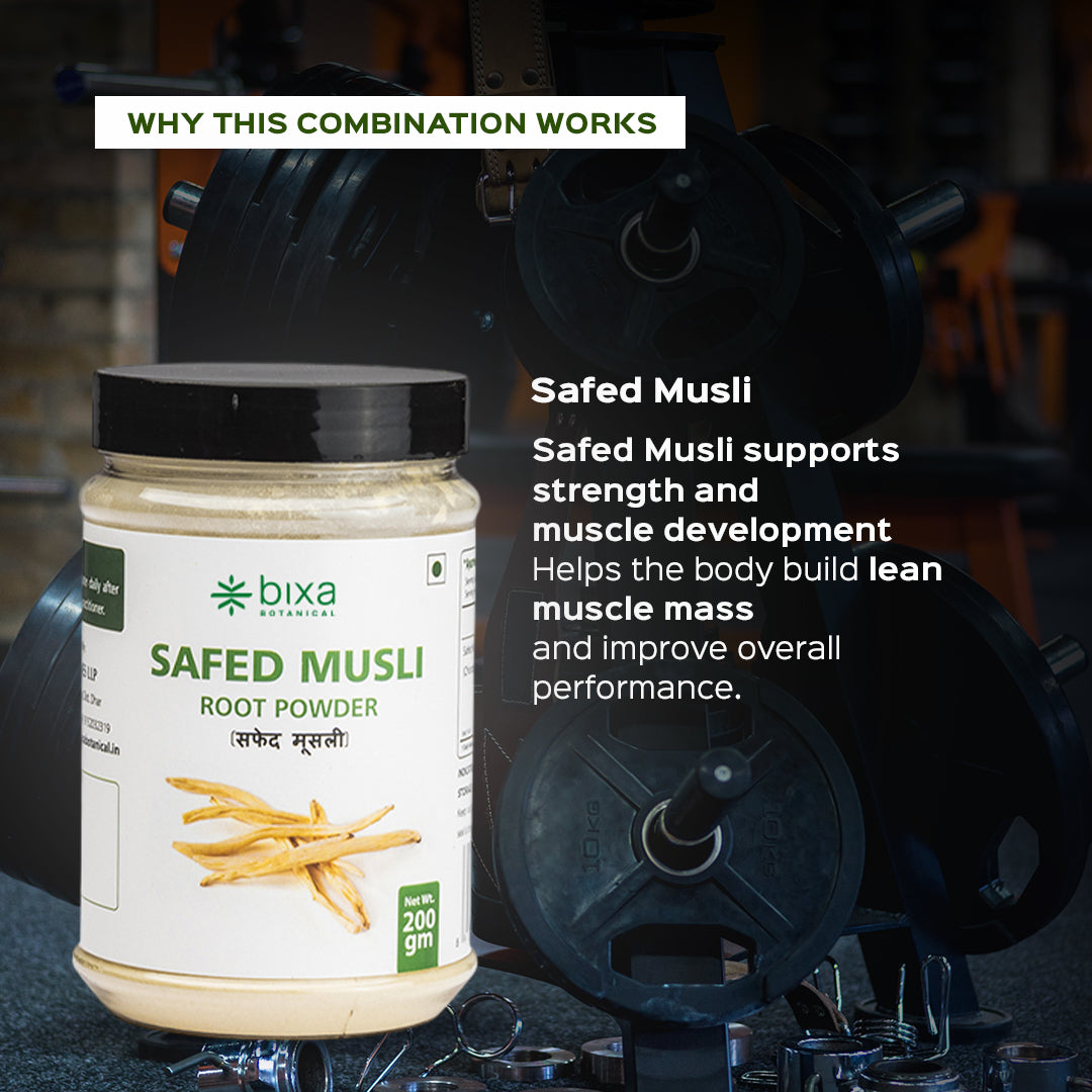Muscle growth & Recovery Pack | Safed Musli Powder + Ashwagandha Powder | Combo