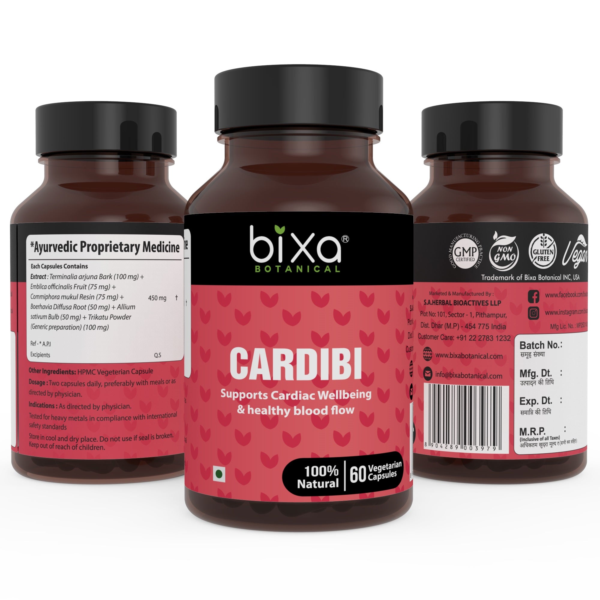 CARDIBI 60 Veg Capsules (450mg) Supports Cardiac Wellbeing – Bixa