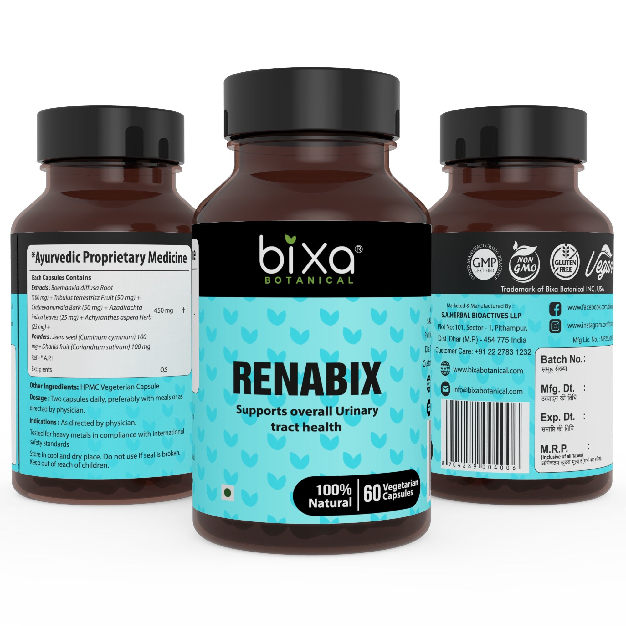 RENABIX 60 Veg Capsules (450mg) Supports Diuretic response
