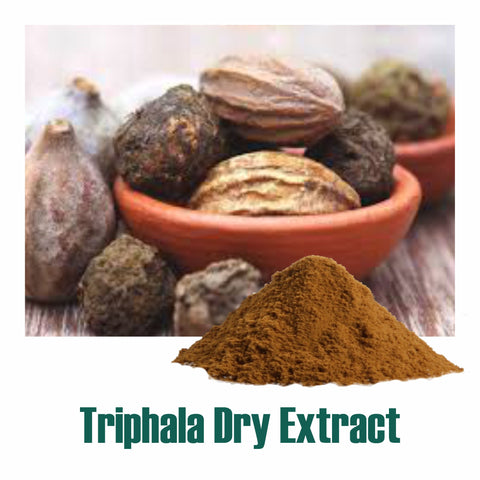 Triphala (Amla + Haritaki + Bibhitak) dry Extract - 40% Tannins by Titration